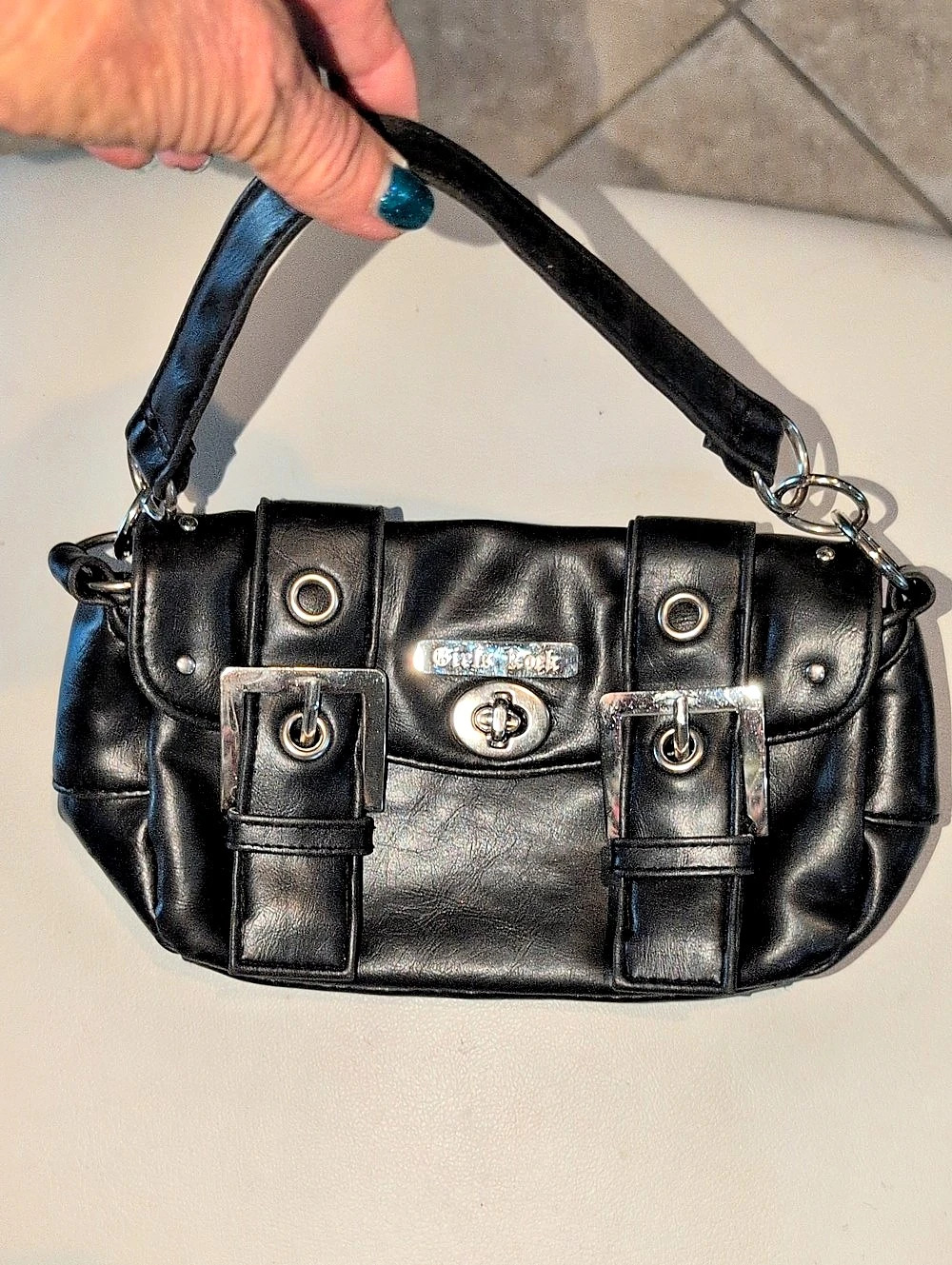 Girls Rock Small Black Shoulder Bag